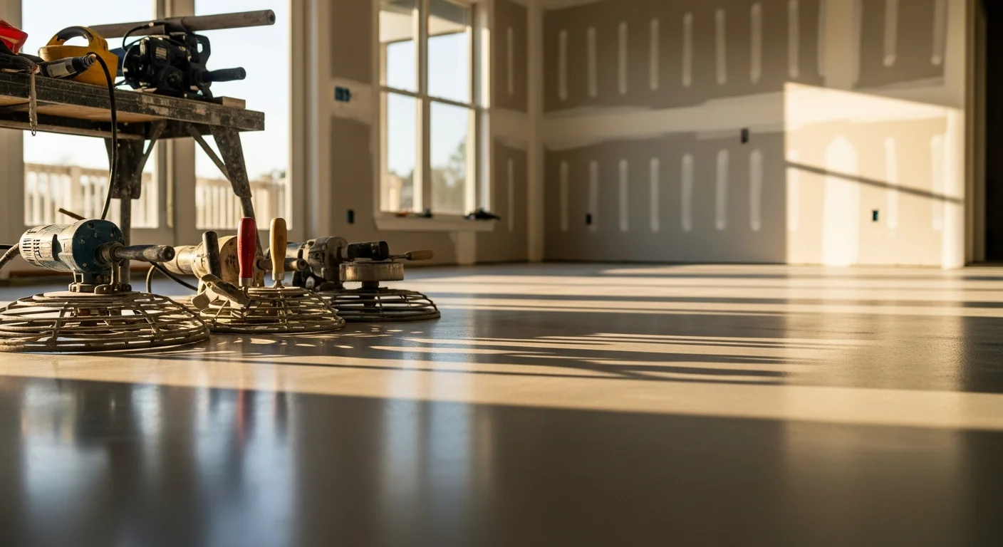 Concrete flooring installation and finishing work