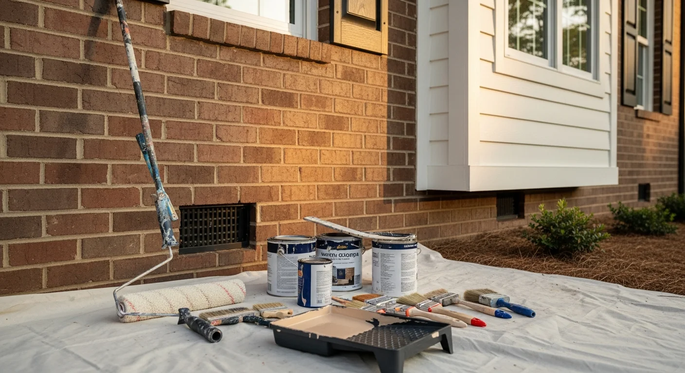 Professional painter applying interior wall paint